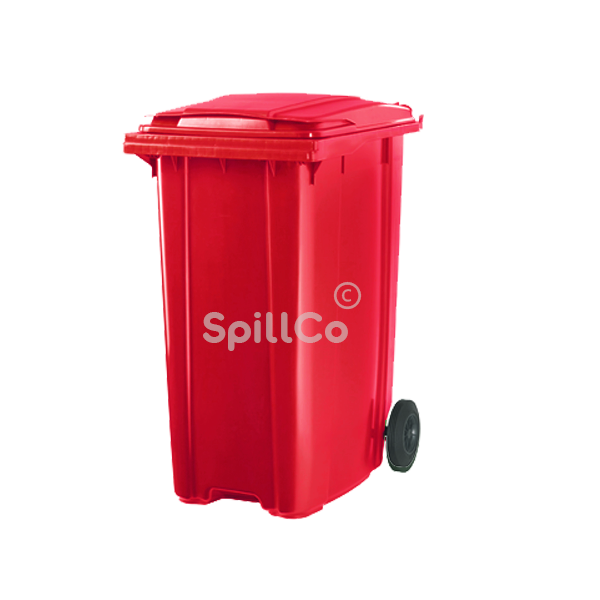 360 ltr mobile garbage bin red