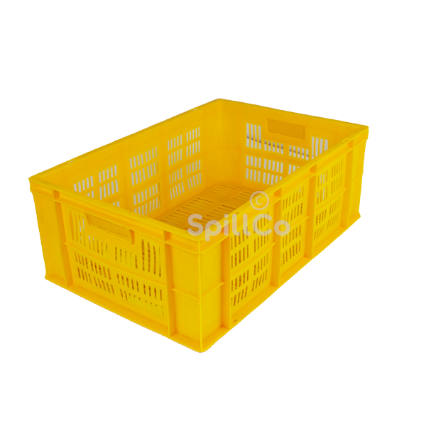Perforated crates 600x400x225mm YELLOW
