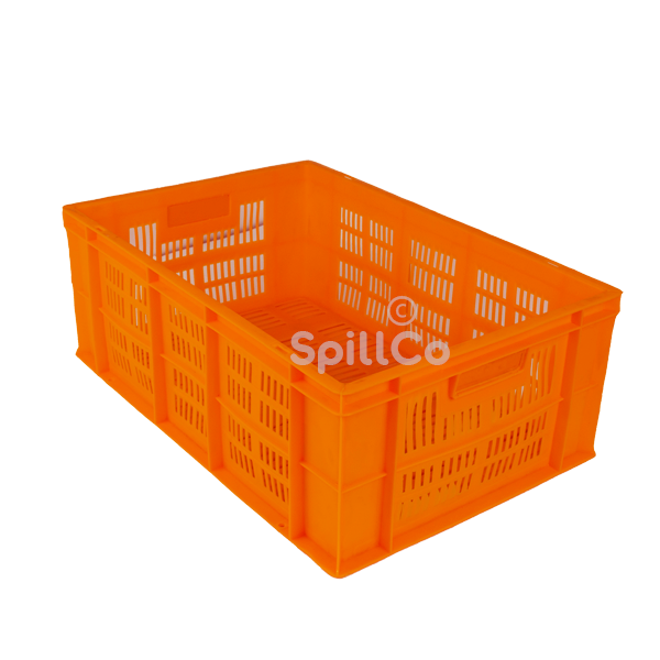 Perforated crates 600x400x225mm orange