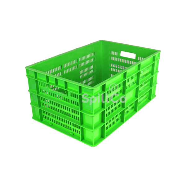 Perforated crates 60x40x28.5cm GREEN