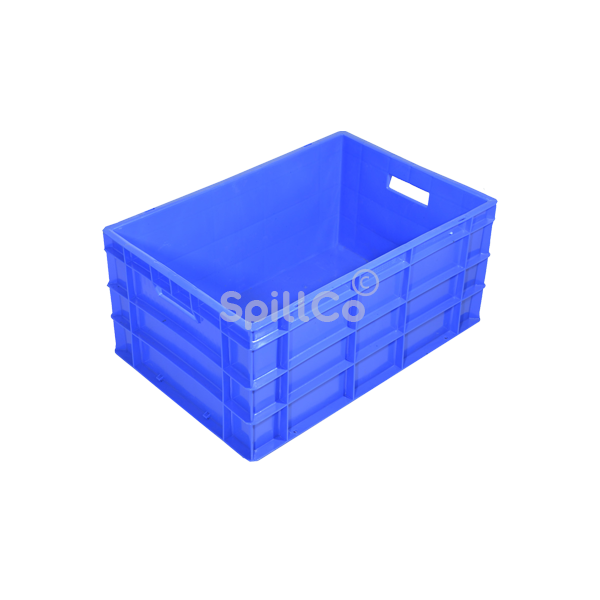 Plastic closed crates 60x40x32.5 cm blue
