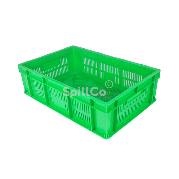 perfoarted crates 600x400x175 mm green