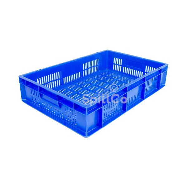 perforated crates 600x400x125mm blue