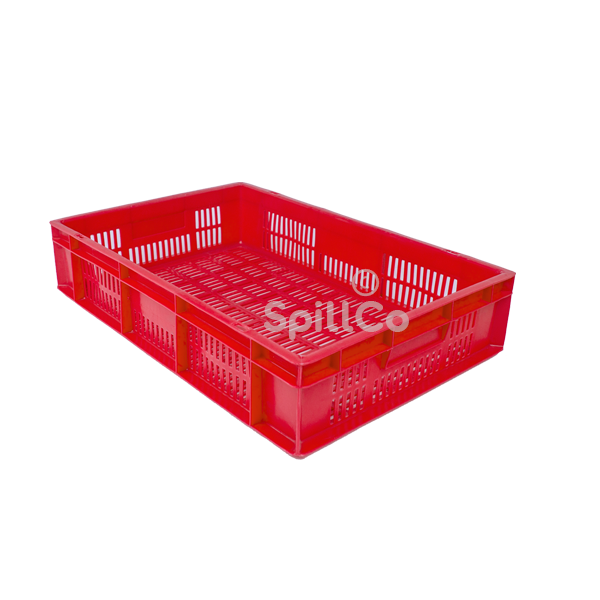 perforated crates 600x400x125mm red