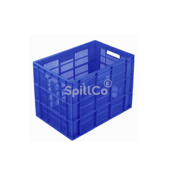 plastic perforated crate 600x400x425mm blue